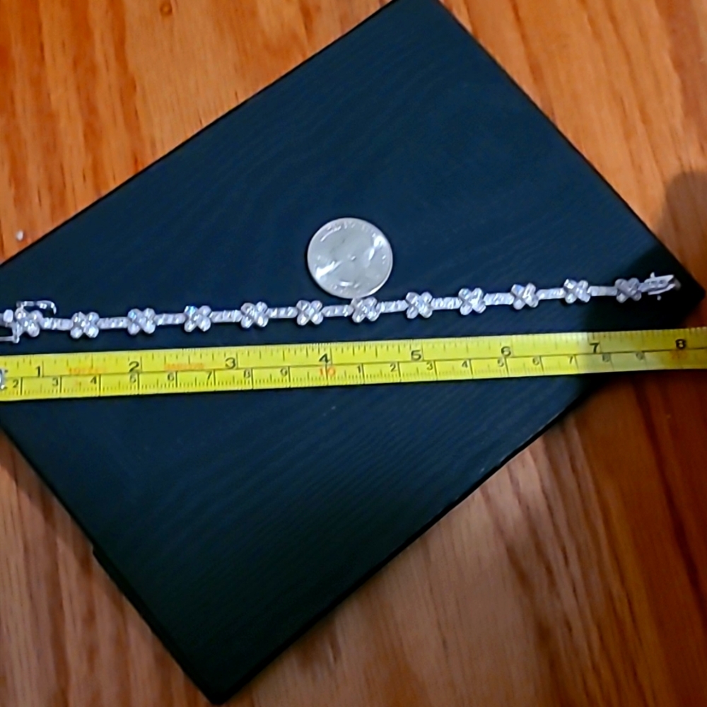 Diamonique and sterling bracelet